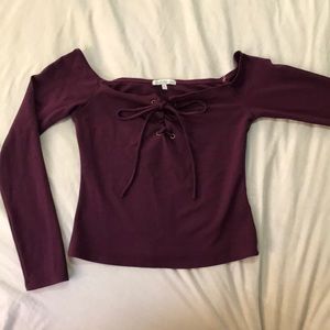 Long sleeve off the shoulder shirt!